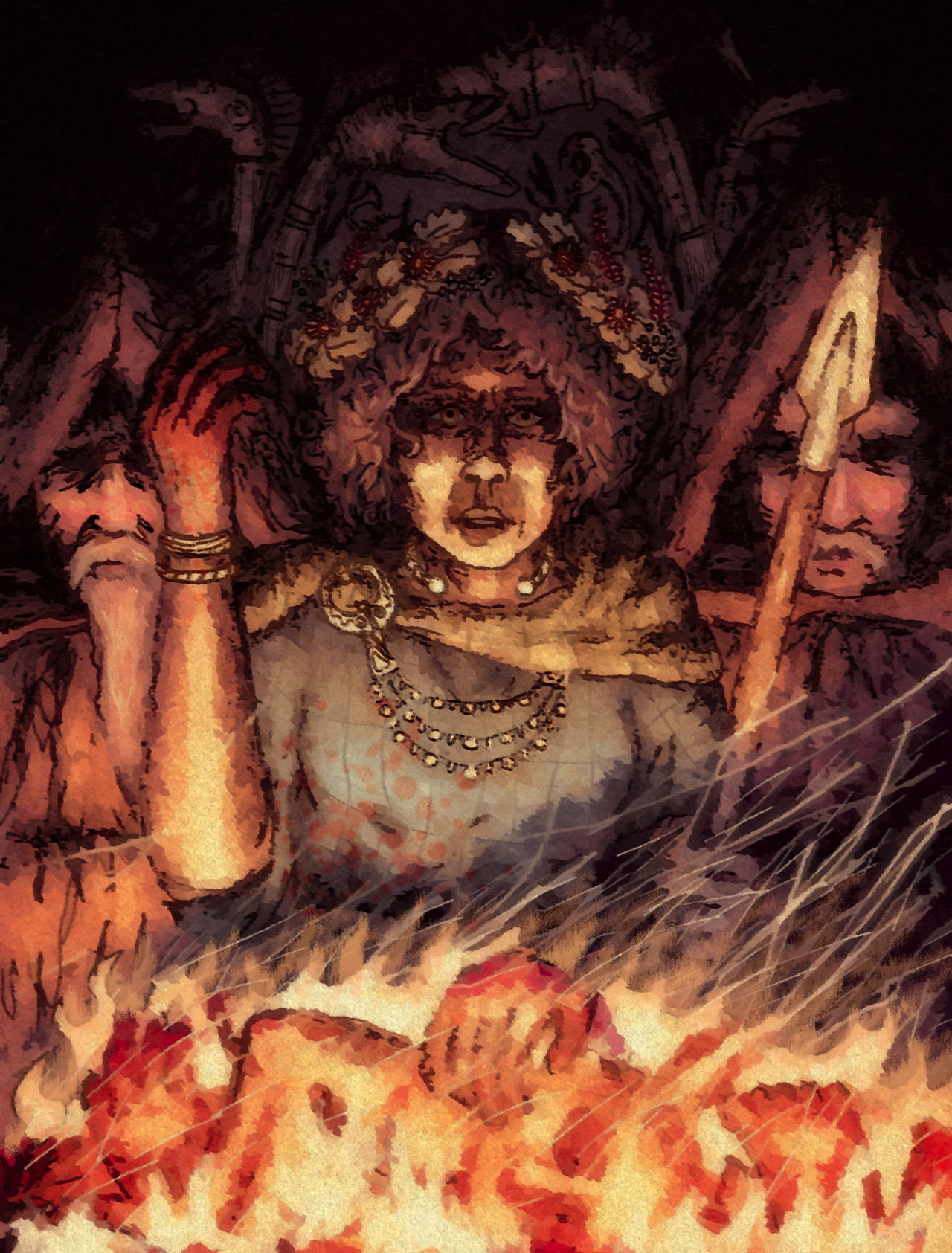 Celtic Queen Boudica leading the Iceni revolt against Roman rule