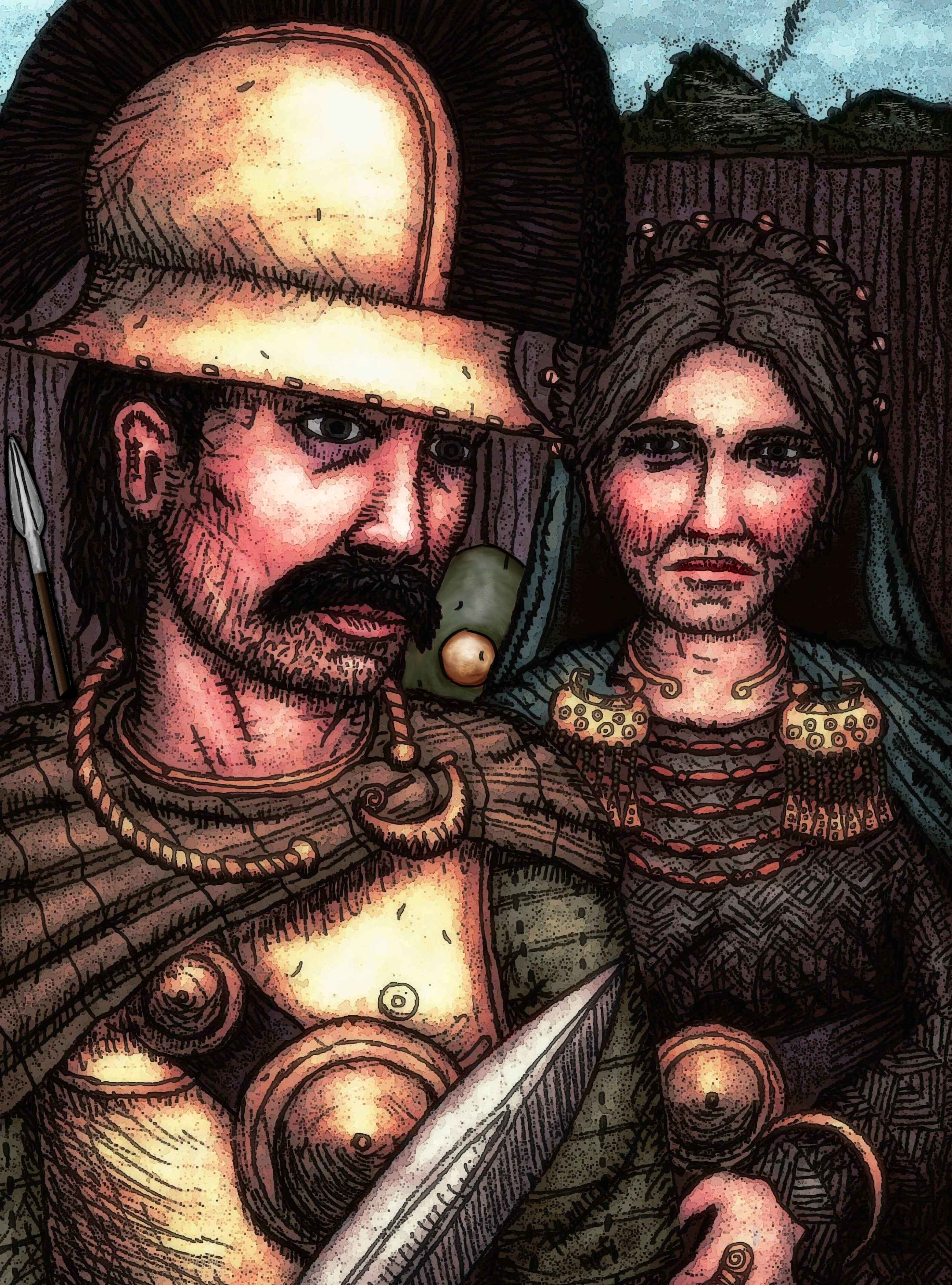 Hallstatt culture man and woman, celtic iron age