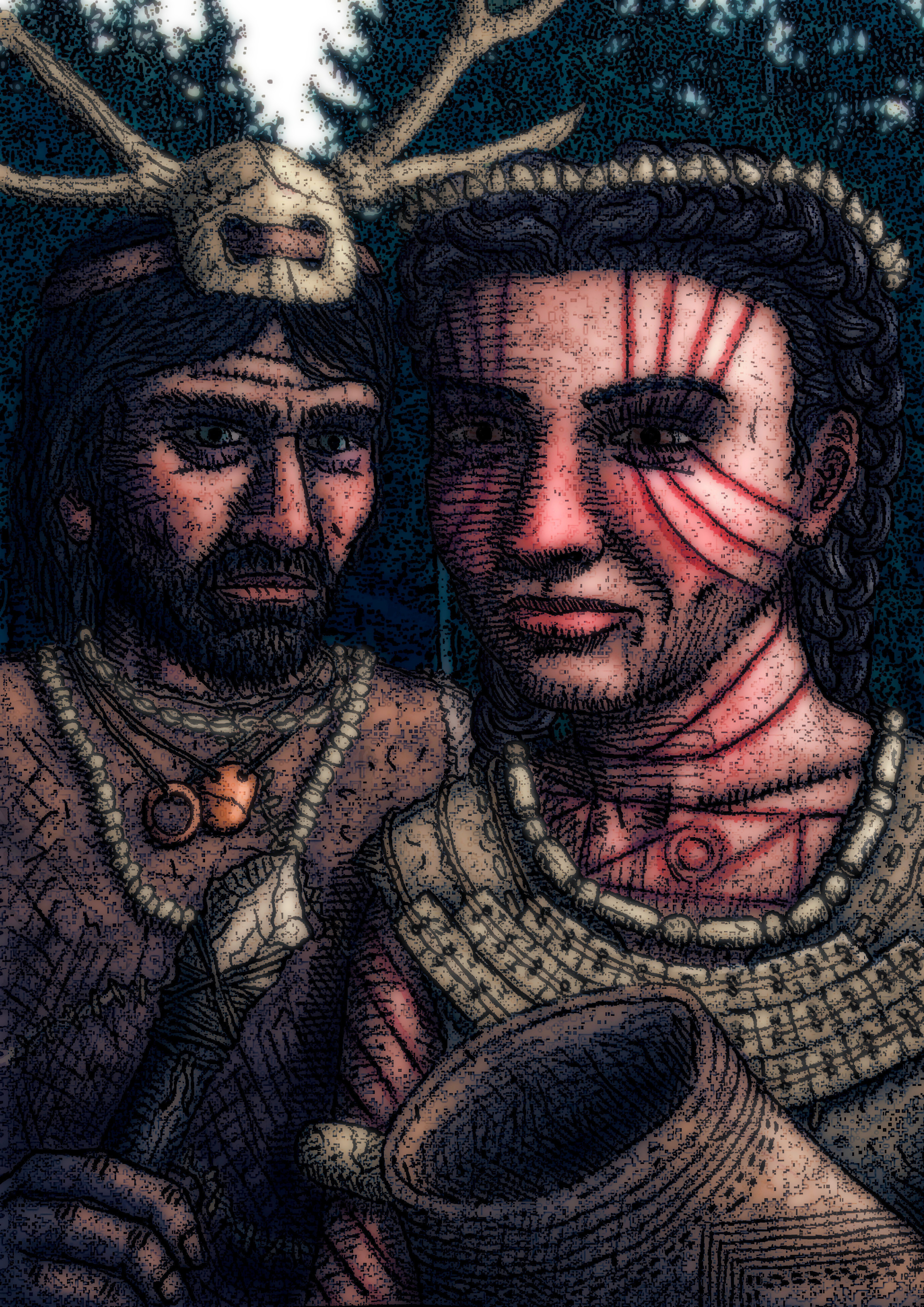 Neolithic woman and Mesolithic man